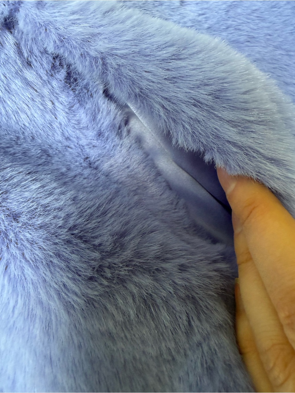 Donna Salyers Fabulous Furs Faux Fur Coat L Periwinkle Blue Plush Oversized - Picture 8 of 16